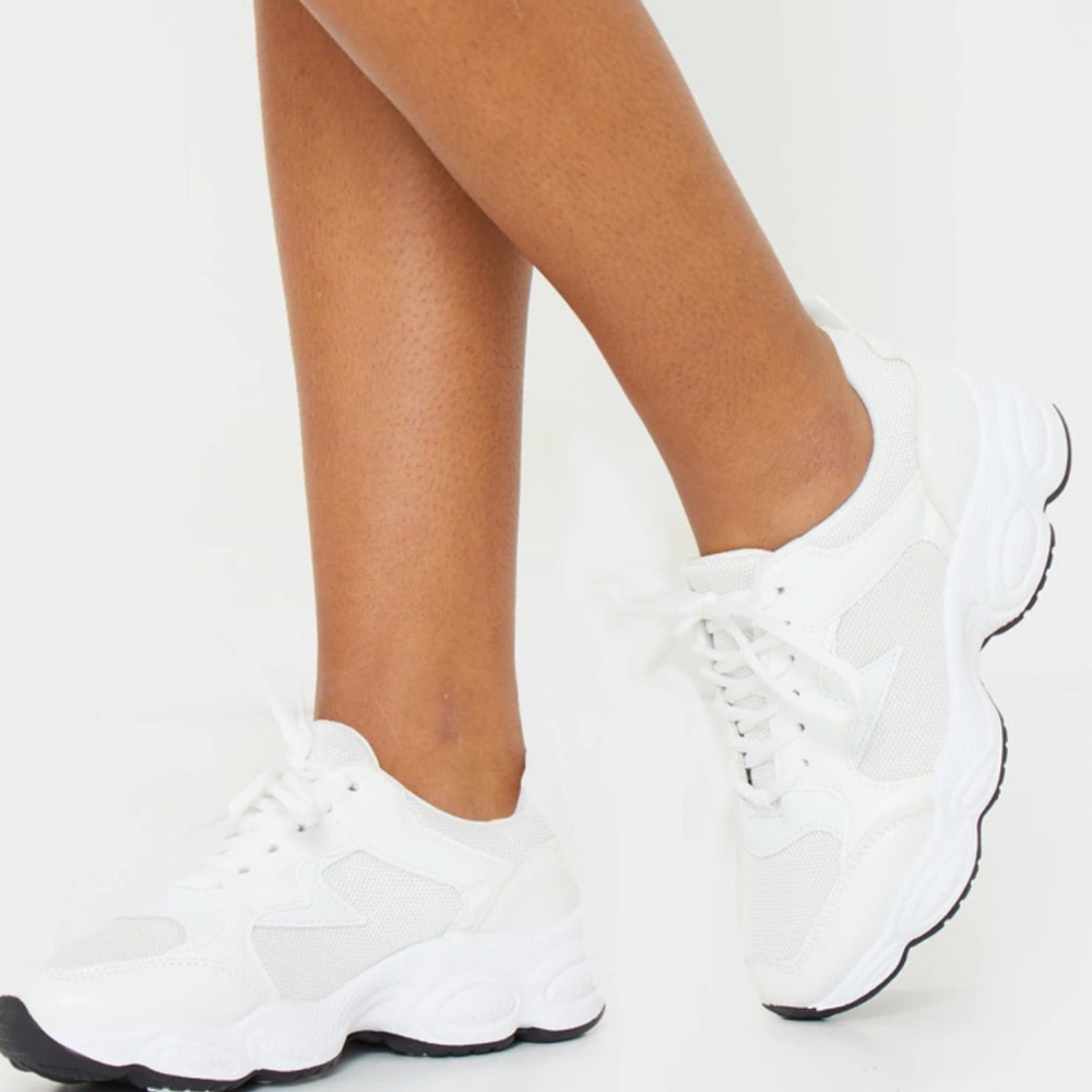 White Basic Bubble Sole Chunky Sneakers - image 2